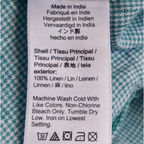 J Crew Baird McNutt Linen Shirt Men's XL Slim Fit Button Down Shirt Green - Picture 7 of 11